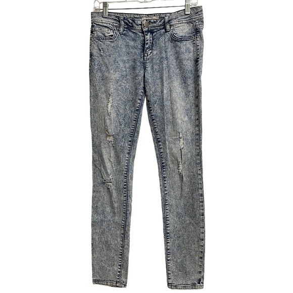 Life in Progress Women's Acid Wash Distressed Jeans Size 27 Slim Grunge Y2K - Picture 1 of 10